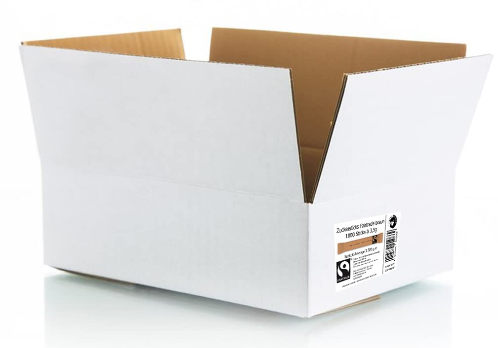 Zuckersticks FAIRTRADE 1000 Sticks befüllt mit 3,5g braunem ROHRZUCKER