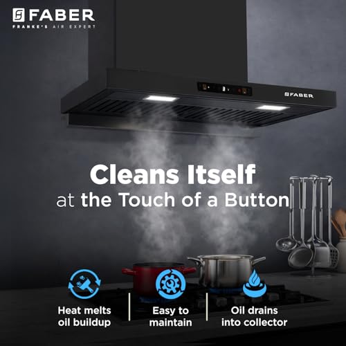 Image of Faber Atom 90cm 1500m /hr BLDC Autoclean Filterless T-Shape Chimney|Built In Oil Collector|Touch & Gesture Control|8Yr Motor,2Yr Comprehensive Warranty by Faber | Hood ATOM BLDC TC FL HC SC BK IN 90