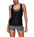 Papaya wear Womens Tribal Printed 3 Pieces Tankini Sport Bikini Set