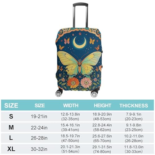 Butterfly Flower Tapestry Elastic Luggage Cover Suitcase Protector for 19-32 Inch Suitcases | Universal Stretchable Travel Bag Cover | Anti-Scratch, Washable with Zipper Closure S2