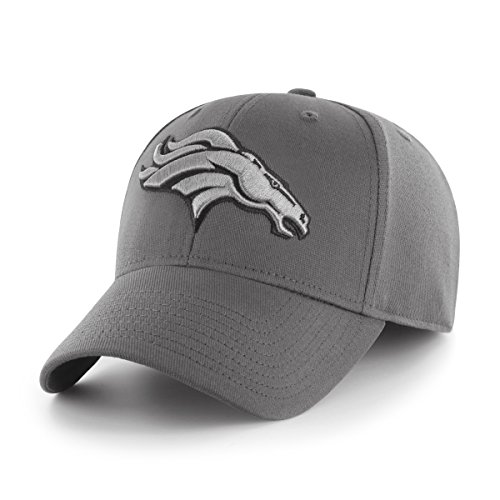 OTS NFL Denver Broncos Men's Comer Center Stretch Fit Hat, Charcoal, Medium/Large