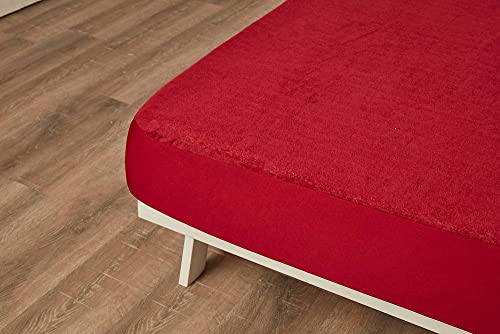 Image of Plush Living Water Proof Terry Cotton Mattress Protector 75 inchx60 inch - Queen, Maroon
