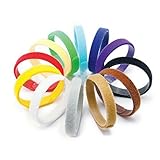 AsyPets 12 Colors Adjustable Puppy ID Bands Collars, Soft & Reusable Puppy Identification ID Collars, 13.77
