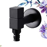 LIFKICH Rubinetto per Lavatrice in Rame Nero, Quadrato, senza Piombo, Attacco Standard da 4 Pollici, Accessorio Elegante e Semplice per Uso Domestico in Cucina e Bagno