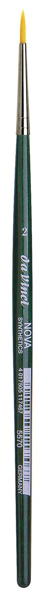 da Vinci Watercolor Series 5570 CosmoTop Nova Paint Brush, Round Synthetic with Short Green Handle, Size 2 (5570-2)