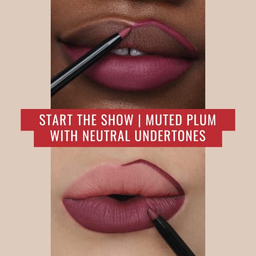 Runway Rogue Designer Liner Lip Pencil, Matte Muted-Plum Lip Liner And Sharpener, Start The Show #TOP2