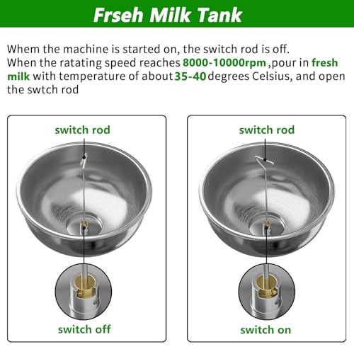 Espumador de leche, desnatador eléctrico, centrífugo de 5 l para nata, mantequilla y batidos, 10500 rpm. Contenido de grasa en leche desnatada ≤ 0,03%.