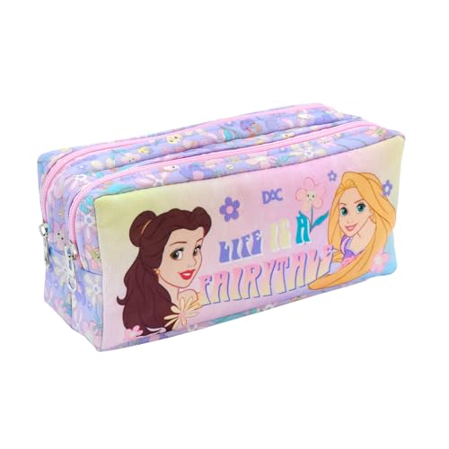 DAC - Estojo Duplo com 2 Zíperes em Tecido - Princesas