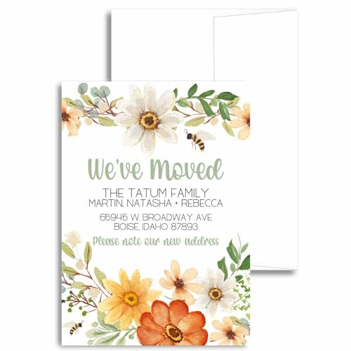 Daisy Moving Announcement, Daisies Family Moving Cards