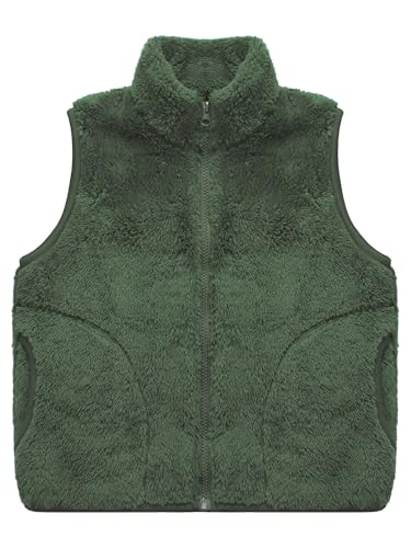 Kids Winter Warm Fleece Vest Full Zip Jacket Flannel Shaggy Waistcoat Sleeveless Outwear Coat for Boys Girls3