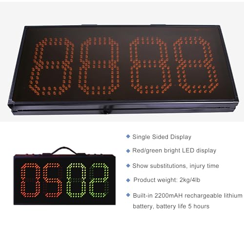 Tablero electrónico portátil de sustitución para fútbol, tablero de reemplazo LED de un solo lado para árbitros, equipo para cambios de jugadores miniatura 4