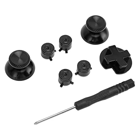 Replacement Gamepad Metal Button for Switch Pro Controllers, Includes ABXY D Pad Button, Mushroom Head, Screwdriver, Aluminum Alloy DIY Game Controller Button Parts Cover