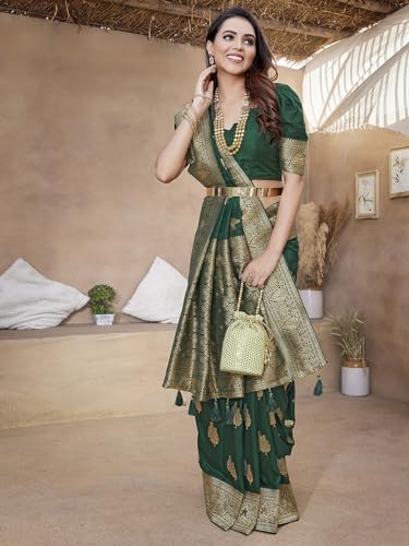 Image of Satrani Women's Jacquard Silk Blend Saree