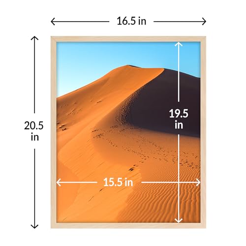 Image of LaVie Home 16x20 Picture Frame for Wall Display, 16x20 Oak Picture Frame with HD Plexiglas, 16 x 20 Poster Frame 1 Pack, Display Frame for Vertical or Horizontal, Classic Collection