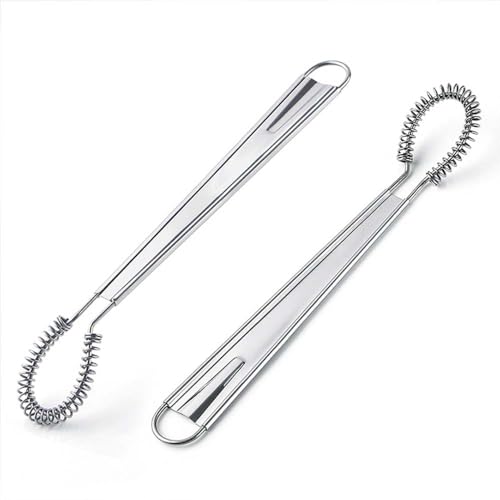 2 paquetes de batidor de huevos, batidor de mano, batidor de huevos, batidor de alambre de bobina de resorte, batidor de alambre para cocina, salsa de café, leche, cocina, hornear, batir