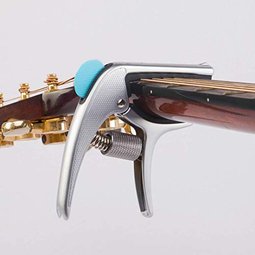 Guitto Guitar Capo for Acoustic and Electric Guitars, GGC-02 Creative 3 in 1 Guitar Capo with Pick Holder for Ukulele, Mandolin, Banjo, Classical Guitar Accessories (Silver) - Thumbnail 6