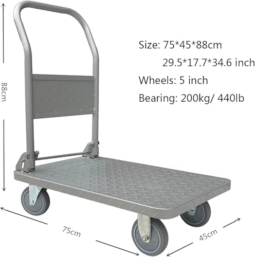 Chariot pliable à plateforme pour transporter les charges lourdes