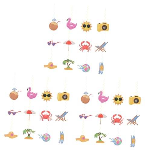 Bannière de fête PRETYZOOM avec décoration de tourbillon suspendue et guirlande 36 pièces