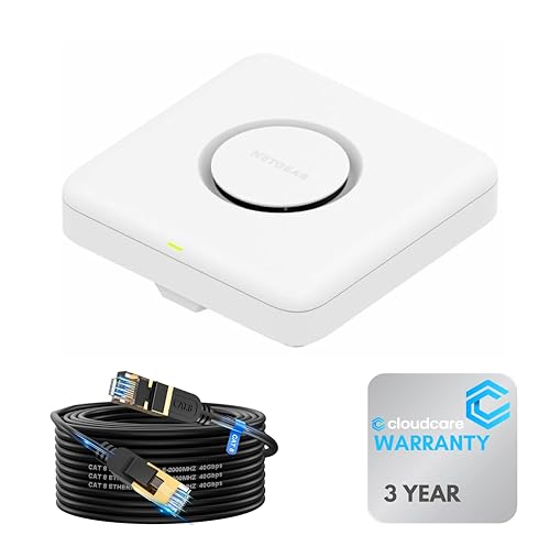 NETGEAR WBE750 Tri-Band ???????????????? ???? 18.40 Gbps Access Point | 6 GHz | Ceiling and Wall Mount Included | Cloud Care’s 3-Year Warranty SupportPlus Included