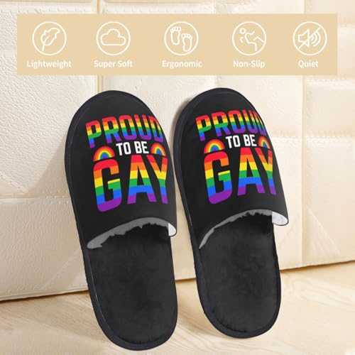 Proud To Be Gay Slippers For Women Men Cozy Indoor And Outdoor Slip On Slippers Fuzzy House Shoes3