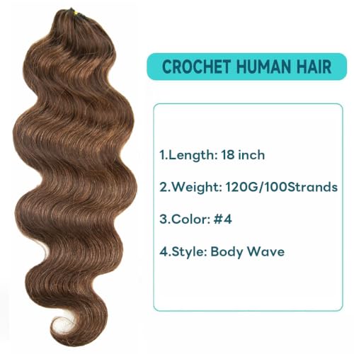Human Crochet Hair for Miracle Knots Body Wave #4 120G 100Strands 18 Inch — view 2