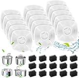 15+15 Pack Cat Water Fountain Filters, Pet Water Fountain Filters Replacement for Dog/Cat Stainless Steel Fountain PLWF005/PLWF115/PLWF105, 7 Months Set to Keep Drinking Fresh