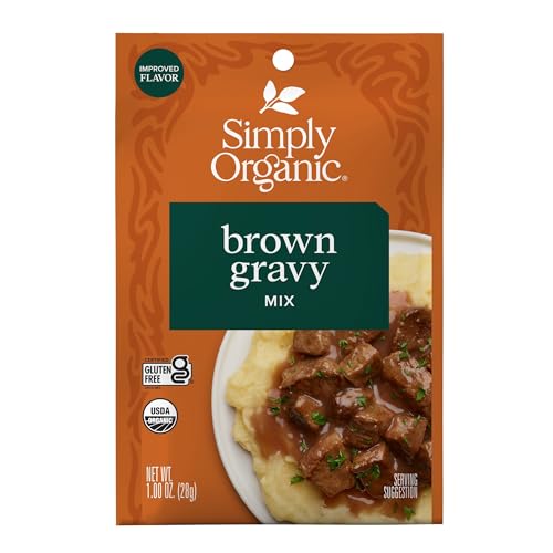 Image of Simply Organic Brown Gravy Mix, Certified Organic, Gluten Free | 1 Ounce (Pack of 12)