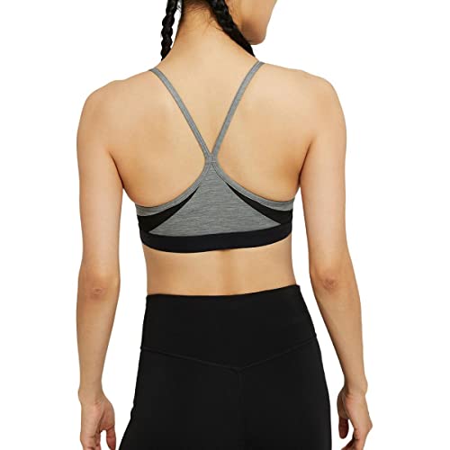 Nike Dri-Fit Indy Women's Light-Support Padded V-Neck Sports Bra Smoke Grey/Black (Small) #TOP1