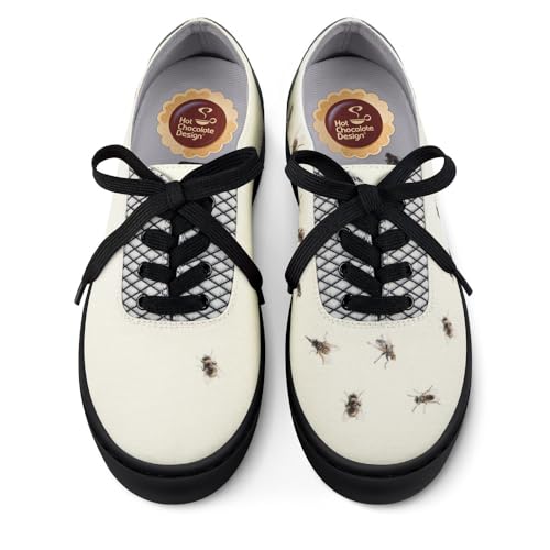 Image of Hot Chocolate Design All-Day Women's Lace-Up Sneakers | Canvas Upper, Cushioned Footbed with Arch Support, Flexible Rubber Outsole, Vegan Construction, Casual Everyday Sneakers