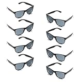 Neon Colors Party Favor Supplies Unisex Sunglasses Pack of 8 for Kids (8 Pack Black)