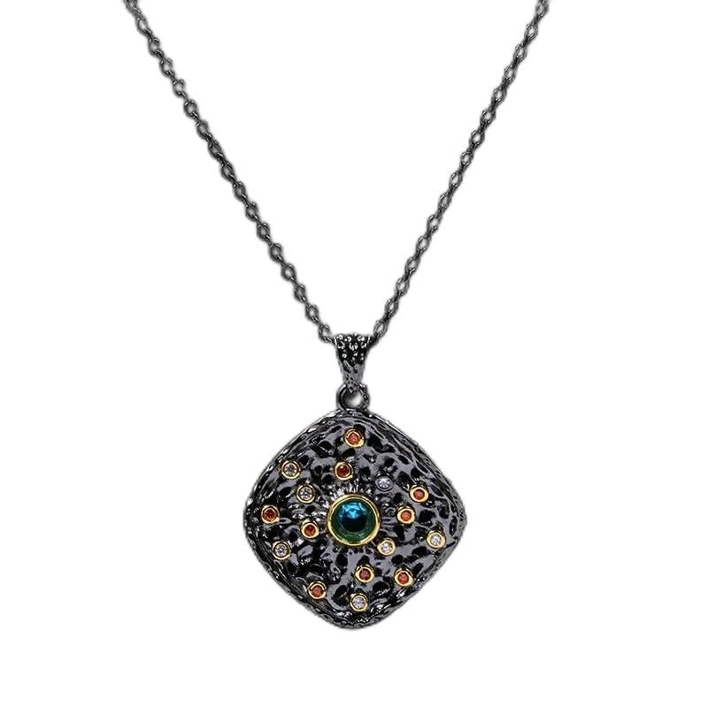 Collier argent 925 et zircon rond coloré le cadeau idéal pour femme
