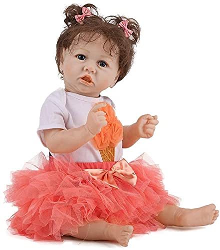 MWKL 58cm Nette Simulationspuppe Reborn Baby Reborn Puppe Vollsilikon Körper Wiedergeburt Puppe 22 Zoll Lebensechte… – Bild 6