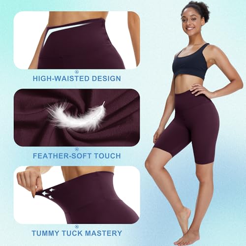 TNNZEET Biker Shorts Women - 8"/5"/3" High Waisted Tummy Control Workout Gym Spandex Booty Yoga Volleyball Shorts