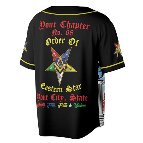 Custom Chapter Name OES Order of The Eastern Star Masonic The Light Connection 3D Baseball Jersey S-5XL miniatura 3