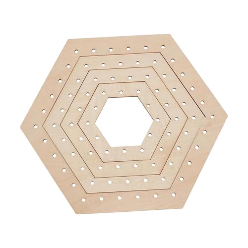 Colaxi Wood Weaving Looms Weaving Supplies Creative DIY Weaving Art Weaving Tools for Hanging Decor Woven Tapestry Craft Enthusiasts, Hexagonal 4pcs Set