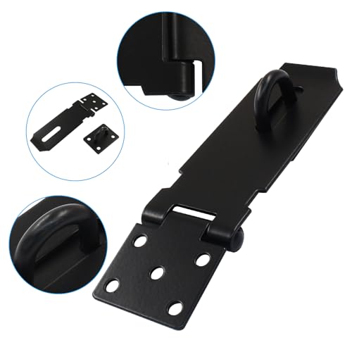Verkelly 2 Pack 4 Inch Door Locks Hasp Latch, Stainless Steel Door Hasp Latch Lock, Safety Packlock Clasp Hasp Lock Latch with Screws(Black) - Image 5