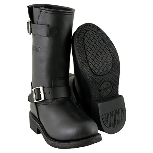 Xelement 2440 Women's 'Classic' Black Leather Advanced Engineer Motorcycle Biker Boots - 8.5