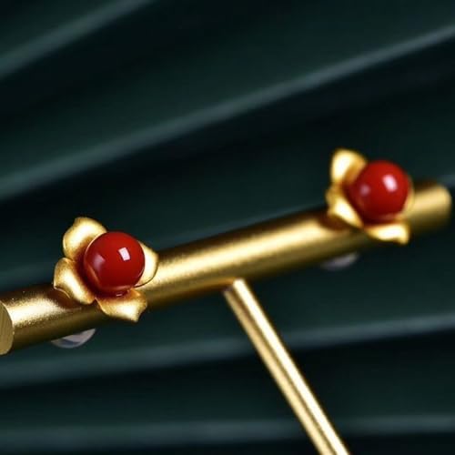 Boucles d'oreilles en Argent S925 Anti-irritation Fleur de Jade - 2