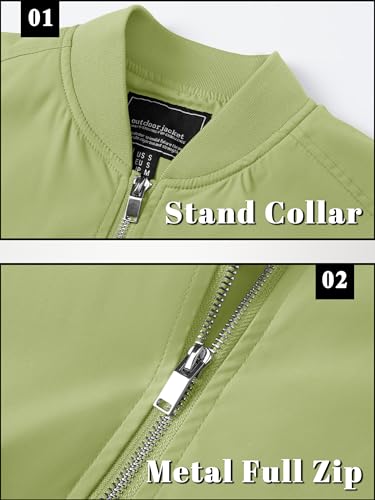 TACVASEN Men's Bomber Jacket Lightweight Casual Spring Fall Windbreaker Zip Up Coat with Pocket