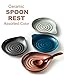Cormomu Spoon Rest, Large Ceramic Spoon Holder for Stove Top, Heat-Resistant Cooking Spoon Rest for Kitchen Counter Decor, 5 Inches (Gray)
