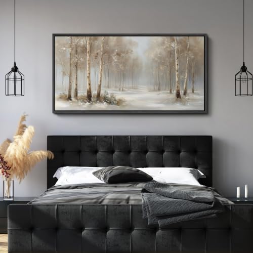 Image of MUDECOR Extra Large Framed Canvas Print Wall Art Birch Art for Living Room