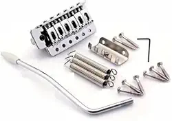 Ponte Tremolo Double Locking para Guitarra Stratocaster, Cromado, com Kit de Instalação