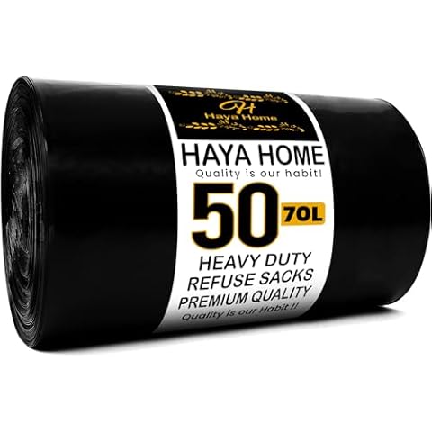 Haya Home 70L Heavy Duty Bin Bags Cover