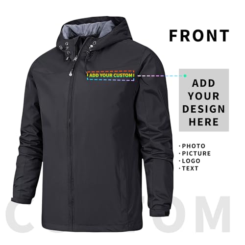 Custom Waterproof Jackets for Men Add Your Logo Outdoor Lightweight Windbreaker Hooded Coat2