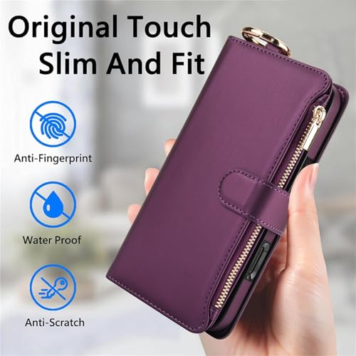 Étui Samsung Galaxy S25 Plus portefeuille en cuir blanc avec fermeture éclair - 6