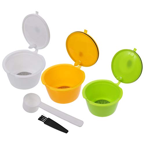 UPKOCH 3Pcs Recarregáveis Cápsula de Café Com Colher E Escova Filtro de Café Reutilizáveis Compatíve