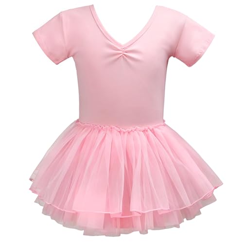 Justaucorps de danse pour enfants Discoball avec col en V et jupe en tulle pour filles