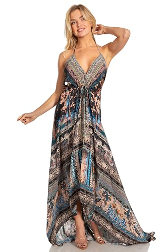 Image of Sakkas Lizi 2025 Womens Maxi High-Low Halter Handkerchief Long Dress Beach Party