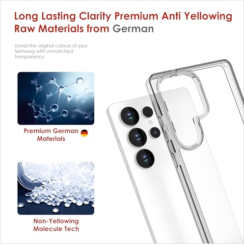 Image of Case for Samsung Galaxy S25 Ultra, [Anti-Yellowing Technology] [Military Grade Drop Protection] Shockproof Case Slim Hybrid Phone Case for Samsung Galaxy S25 Ultra 5G - Crystal Steel Grey