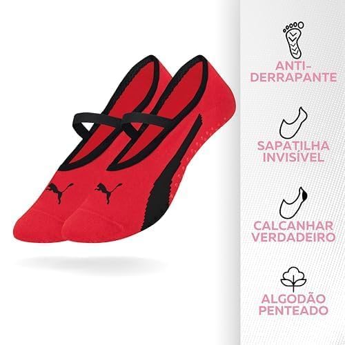 Kit com 3 Pares de Meia Puma Feminino Adulto, KIT - A, 34-39